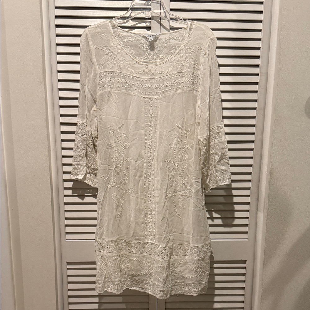 Lucky Brand White Lace Long Sleeve Dress